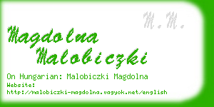 magdolna malobiczki business card